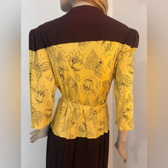 Amazing Vintage 1940s Peplum Bombshell Dress VOLUP Sexy 1 OF A KIND - Picture 7 of 11